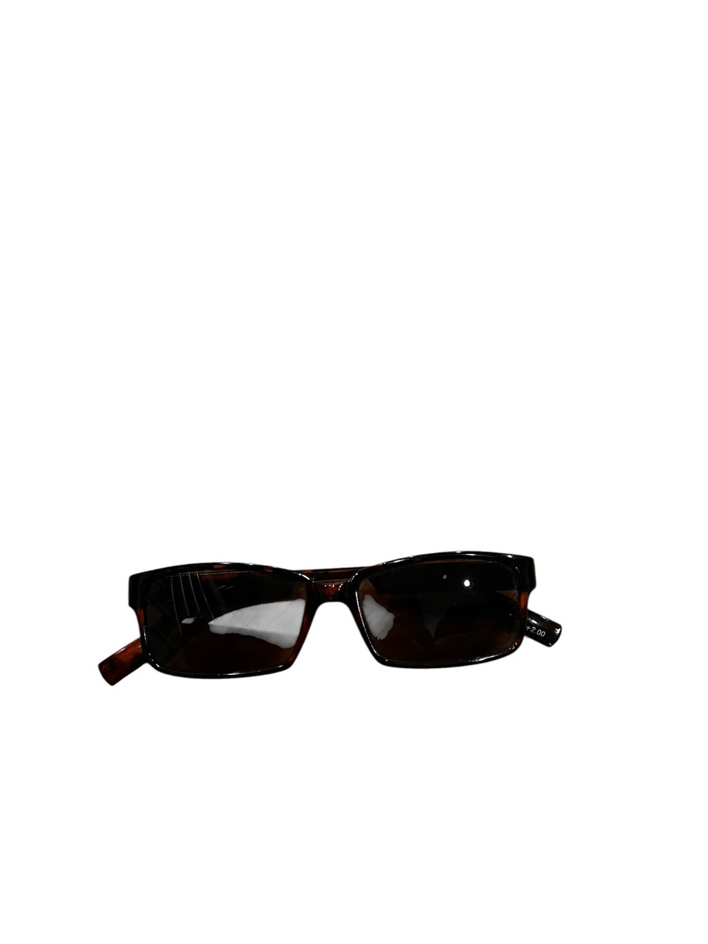 Tortoiseshell Rectangular Sunglasses - Dark Brown Lenses
